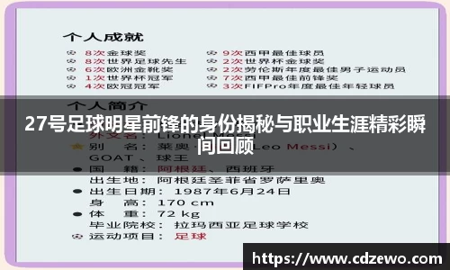 27号足球明星前锋的身份揭秘与职业生涯精彩瞬间回顾